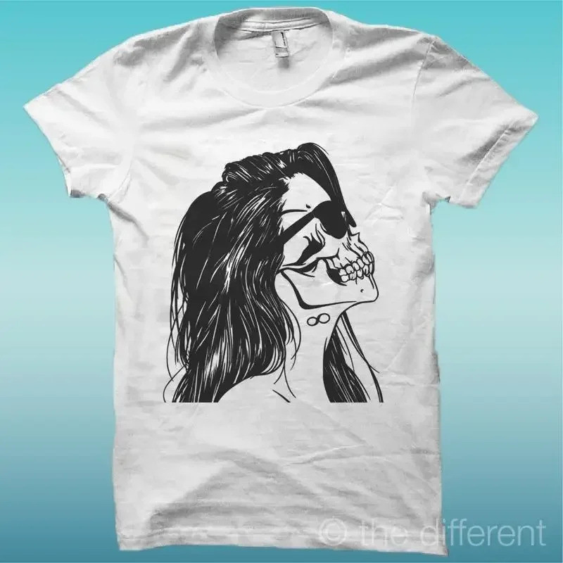 เสื้อยืดผู้ชายลาย "Skull Girl Woman" ไอเดียของขวัญสู่ความสุข
