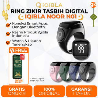 IQIBLA NOOR N01 Smart Ring Zikr Cincin Tasbih Digital Zikir Tasbeeh Counter OLED Display BT5.1