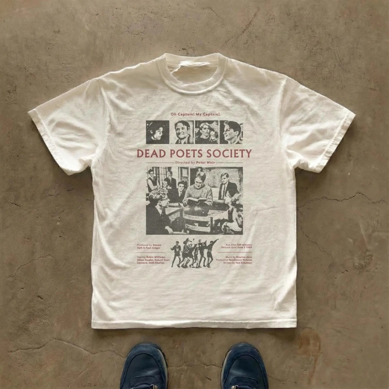 เสื้อยืดลายโปสเตอร์หนัง Dead Poets Society เสื้อผ้าลายกราฟิก เสื้อแขนสั้น ยูนิเซ็กส์ สำหรับผู้ชายและผู้หญิง ใส่ได้ทุกฤดู