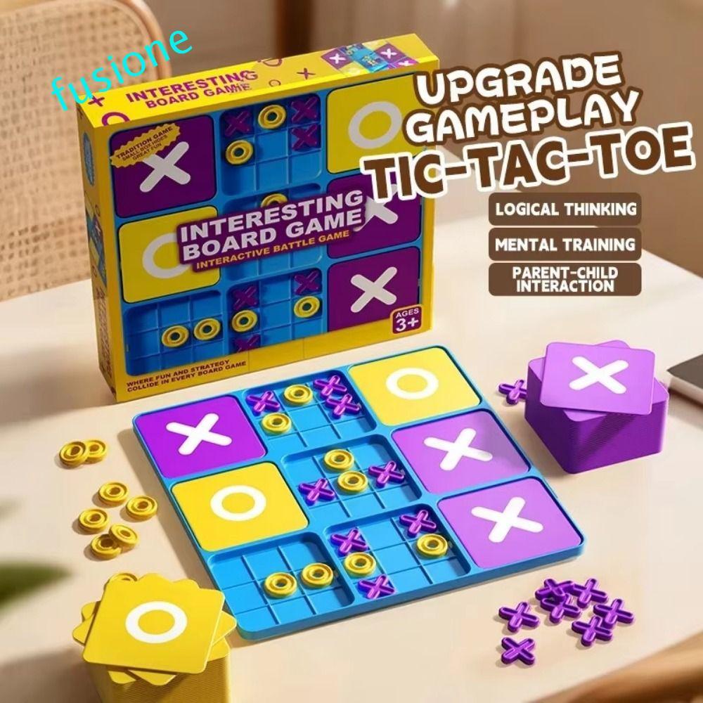 FUSIONEDGE Tic Tac Toe Board Game, Creative Montessori Puzzle Table Game, ของเล่นเพื่อการศึกษาตลก Co
