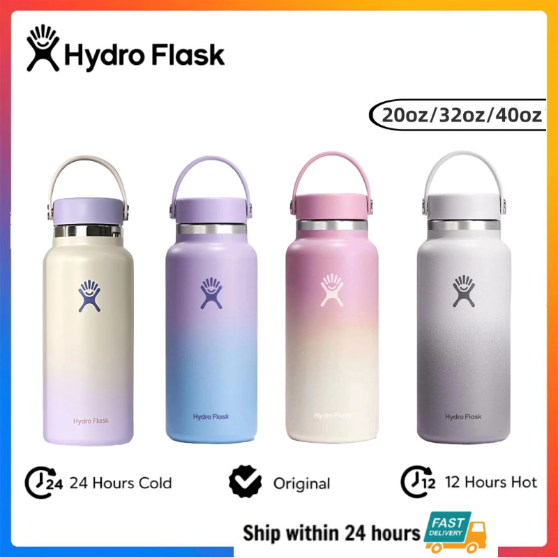 แก้วน้ําสูญญากาศ Hydro Flask 20OZ 32OZ 40OZ แก้วเก็บความเย็นเเละร้อน พร้อมหูจับ  อเนกประสงค์  พร้อมห