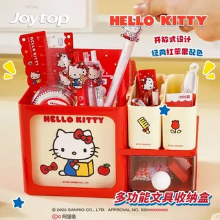 HelloKitty ที่ใส่ปากกา Hello Kitty นักเรียนน่ารัก ลิ้นชักมัลติฟังก์ชั่น กล่องเก็บของสํานักงานตั้งโต๊ะ