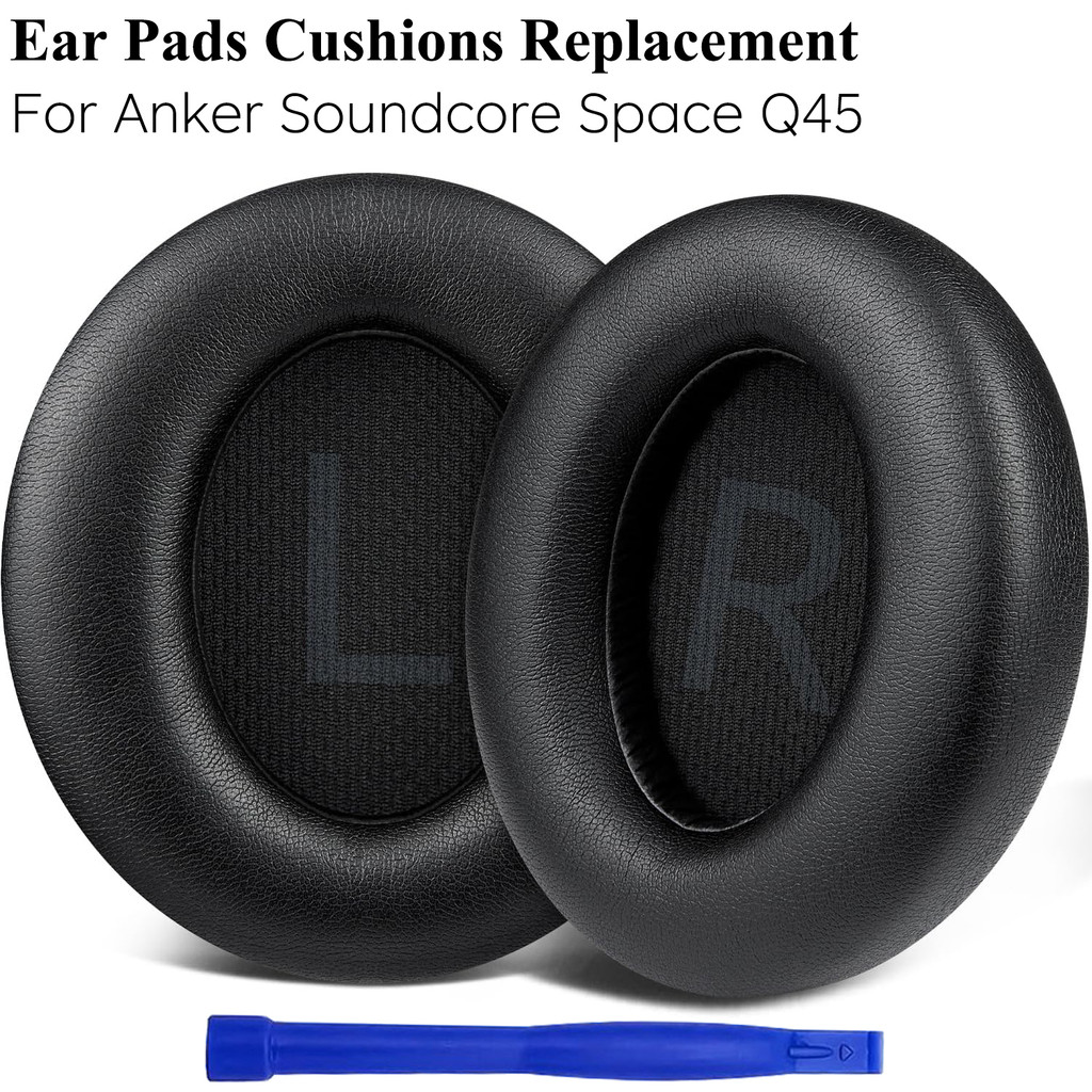 Q45 แผ่นรองหูฟังสําหรับ Anker Soundcore Space Q45 หูฟัง, แผ่นรองหูฟังพร้อมหนัง Softer Protein, โฟมแย