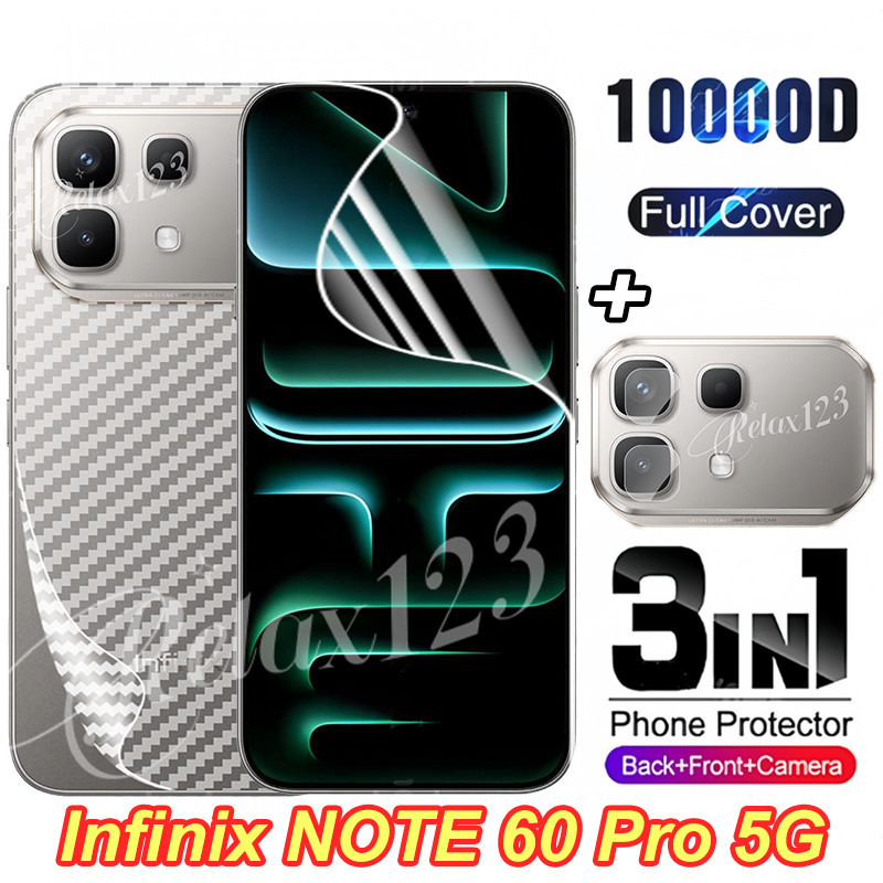 สําหรับ Infinix NOTE 60 Pro 5G 3in1 ด้านหน้าด้านหลังเลนส์ฟิล์มไฮโดรเจลสําหรับ infinix Note60 Note60P