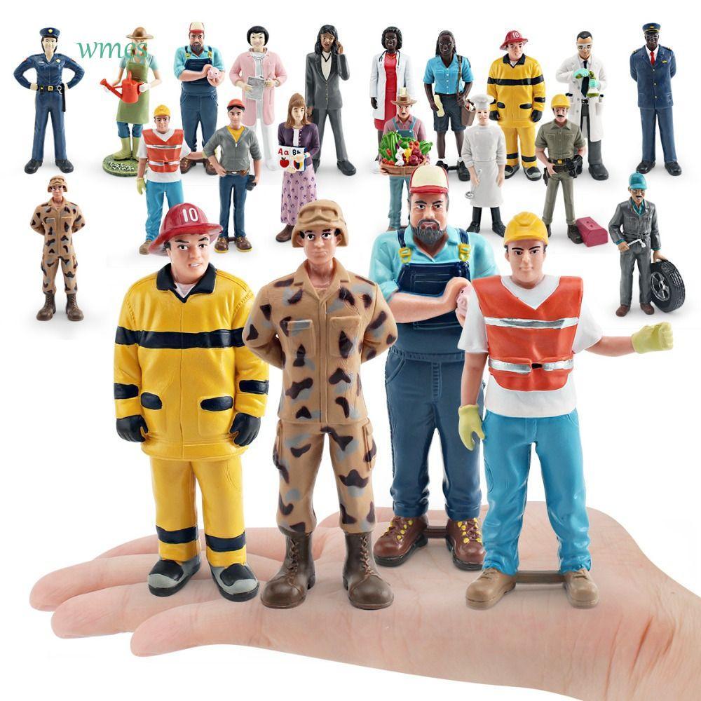 WMES1ZA อาชีพตัวเลขคน,เจ้าหน้าที่แพทย์ Construction Worker สมจริงมนุษย์Figurine, จําลองแกล้งทําเป็นเ