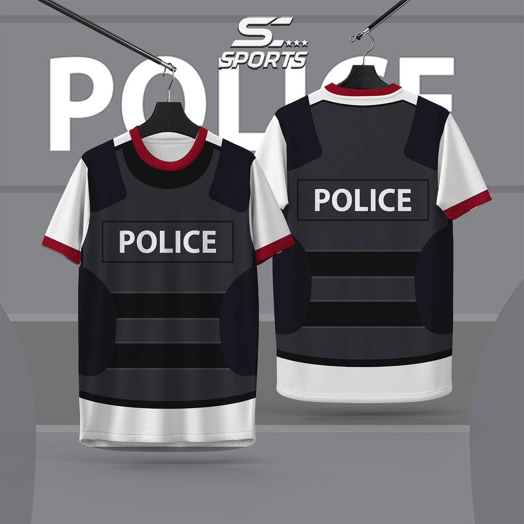 SC SPORTS เสื้อสงกรานต์ลายตำรวจ Police รุ่นสายฮา 3D ผ้าแห้งไว ใส่เล่นน้ำ เสื้อทีมเทศกาล