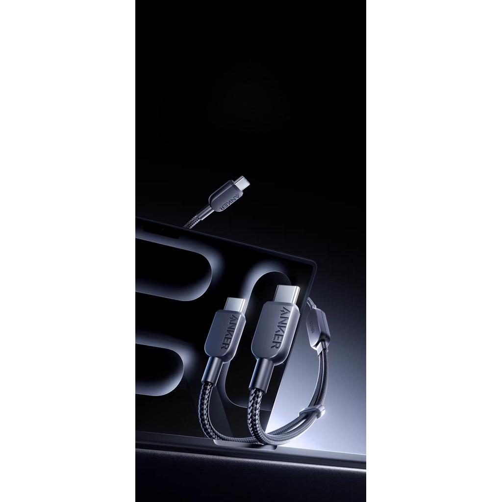 สายเคเบิลข้อมูลกําลังสูงแบบ Dual typeC ถัก 140W สองหัวชาร์จเร็ว