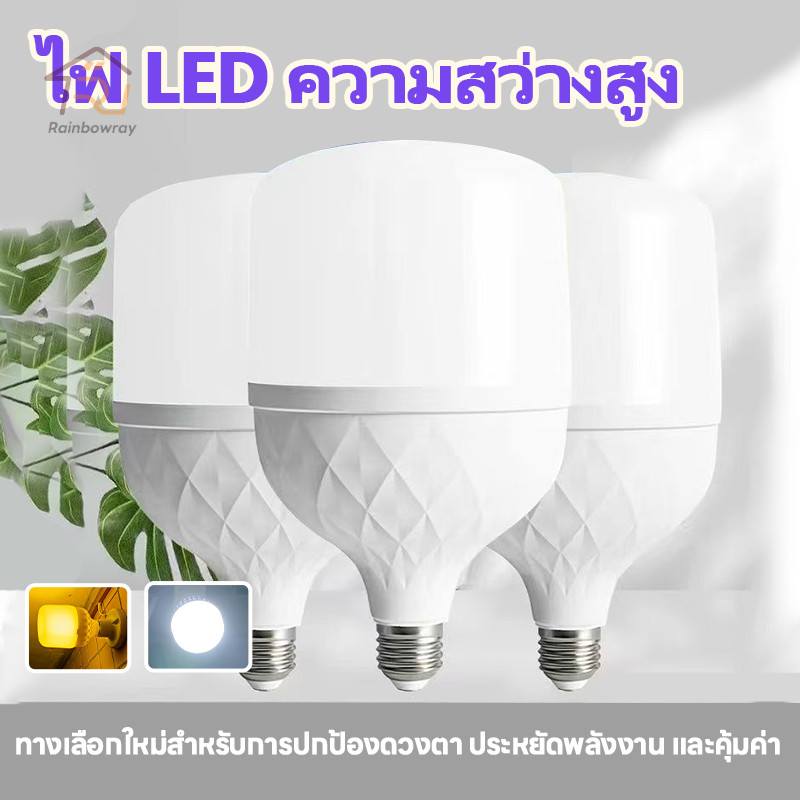 ⚡รุ่นใหม่2026⚡หลอดไฟ LED Bulb 25W 35W 45W 55W 65W หลอดไฟประหยัดพลังงาน สว่างนวลตา ขั้ว E27 แสงขาว แสงวอมไวท์
