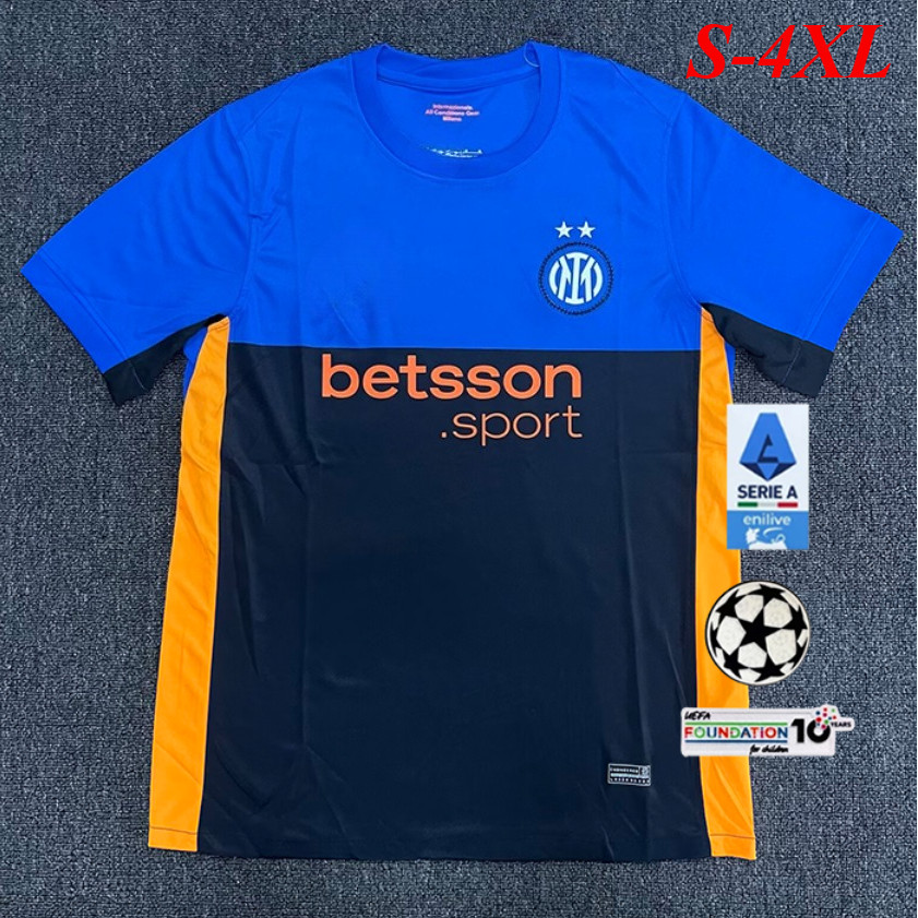 เสื้อทีมInter Milan ฤดูกาล 25/26 แบบแขนสั้นสำหรับแฟนคลับ ไซส์ S-4XL