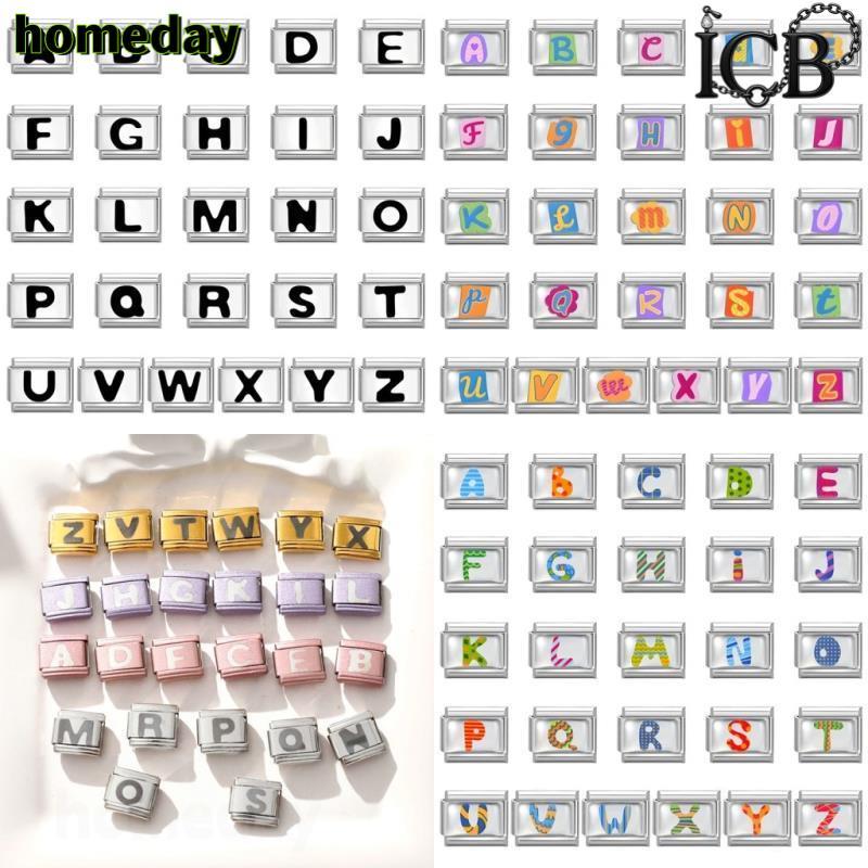 A-Z สร้อยข้อมือสแตนเลส DIY ออกแบบเองได้ ตกแต่งด้วยตัวอักษรAZ สไตล์เรโทร สร้างสรรค์ความเป็นตัวเอง