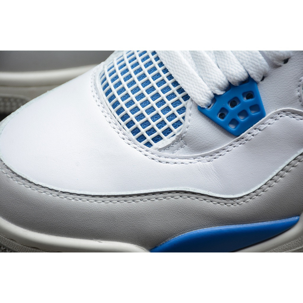 รองเท้าบาสเก็ตบอล Air Jordan 4 Retro Military Blue สําหรับผู้ชายและผู้หญิง AJ4 รองเท้ากีฬา 308497-10