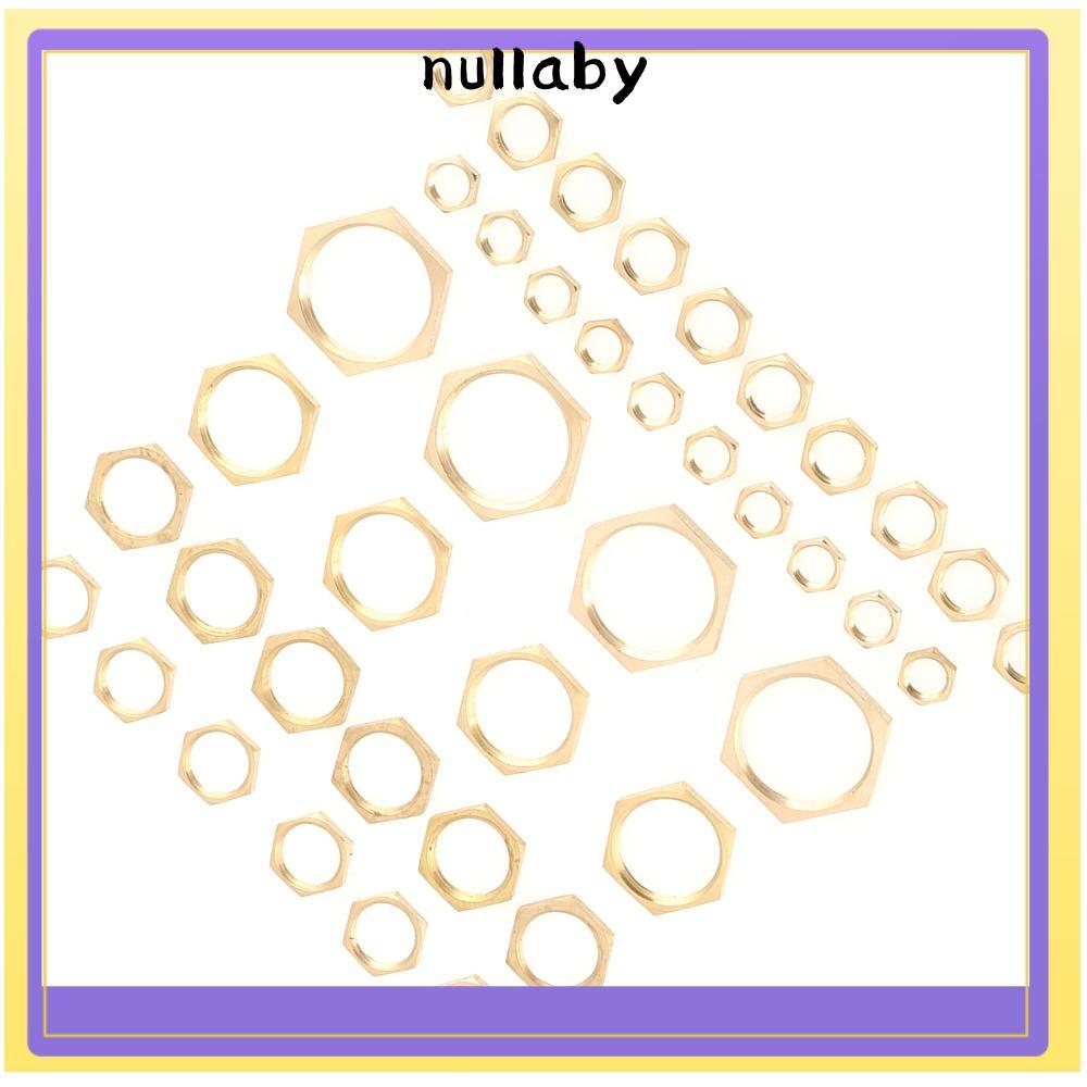 NULLABY 40 PCS Lock Nut Assortment, Hex Thin Hex Lock Nuts, Assorted G1/8 G1/4 G3/8 G1/2 G3/4 G1 Loc