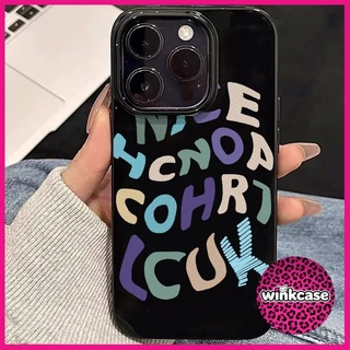 เคสไอโฟน11 แฟชั่นตัวอักษร ที่มีสีสันพื้นผิวมันวาว สำหรับ IPhone 17 11 14 15 13 16 12 Pro Max X 7 8 16 Plus XR XS SE 2 3