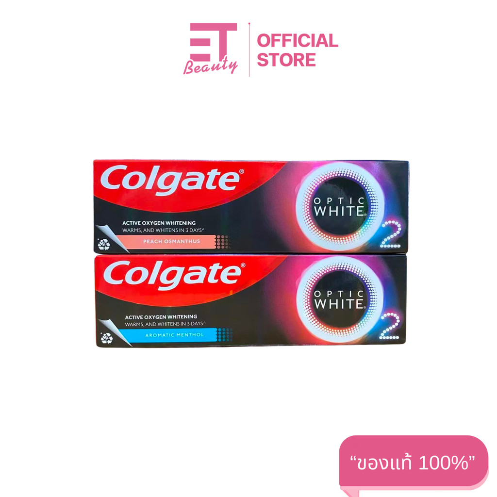 etbeauty [1 หลอด] Colgate Optic White O2 Peach Toothpaste 85g.