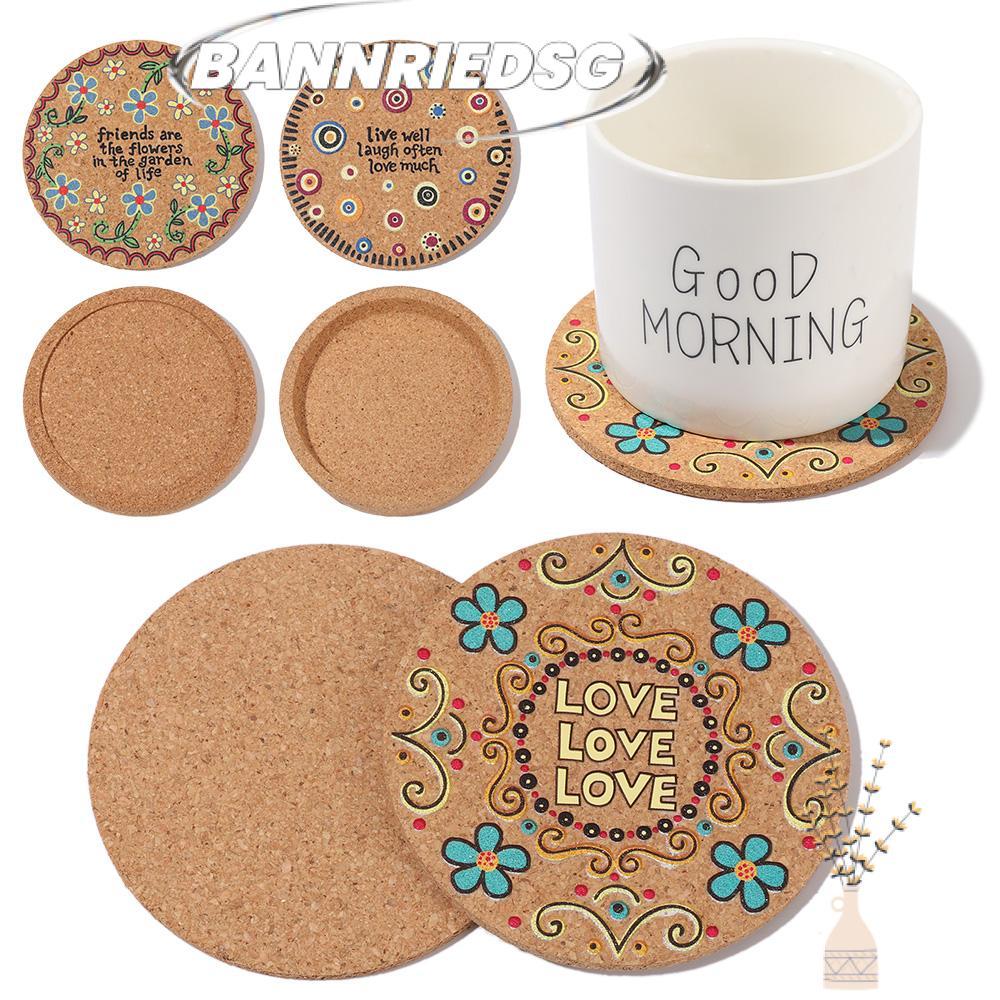 BANNRIEDSG989YR Coasters Non-slip Tableware Decor ที่รองแก้วชาผู้ถือแก้วในครัวเรือนไม้ถ้วย Mat