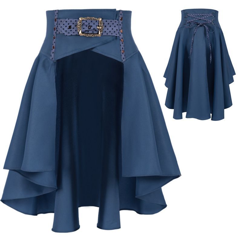 [Factory Shipment] Halloween Women Retro Gothic Victorian Style Skirt Renaissance Short Skirt Dress