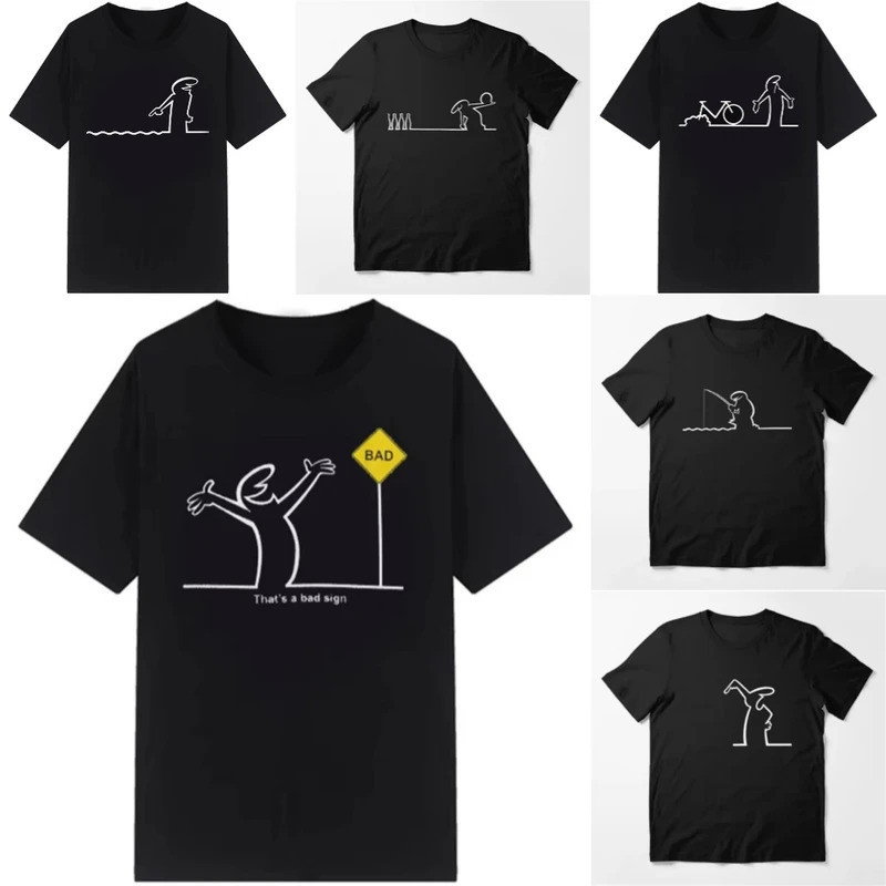 เสื้อยืดพิมพ์ลายการ์ตูน Osvaldo Cavandoli La Linea สำหรับผู้ชาย ผู้หญิง ยูนิเซ็กส์ สตรีทแวร์ แฟชั่น 