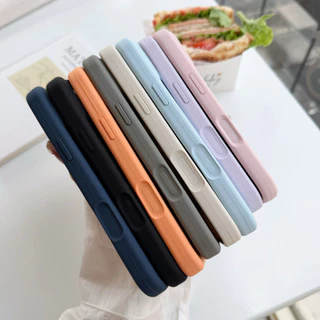 For 17 Pro max เคสซิลิโคน เคสชาร์จได้ เคสสีพื้นชาร์จได้ งานกำมะหยี่ สําหรับไอโฟน 13 14 15 16 11 12 Pro PROMAX 13promax