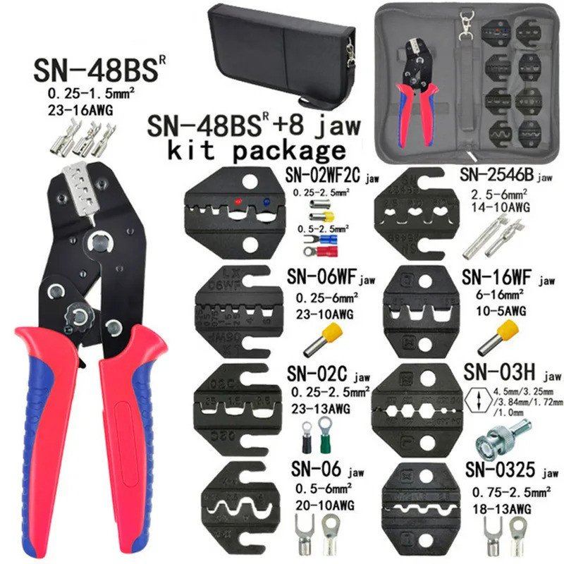 ขายร้อน Crimping คีมชุด SN-48BS(=SN-48B+SN-28B) Jaw Kit สําหรับ 2.8 4.8 6.3 VH3.96/หลอด/Insulation T