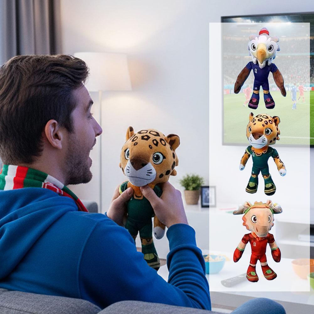 2026 US Canada Mexico World Cup Mascot ตุ๊กตาตุ๊กตาพวงกุญแจจี้ O7B2