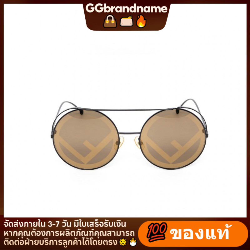 Provide receipt FENDI ROUND FRAME SUNGLASSES BROWN
