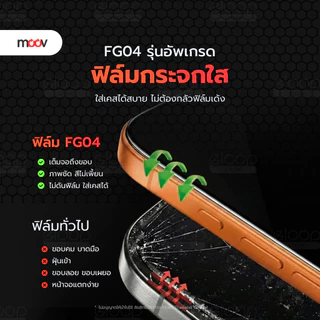 [แพ็คส่ง 1 วัน] Moov FG04 ฟิล์มกระจก สำหรับ ไอโฟน 17 Pro Max 17 Air 17e 16 Pro 16e 15 Plus 14 13 ฟิล์มใส กันมอง