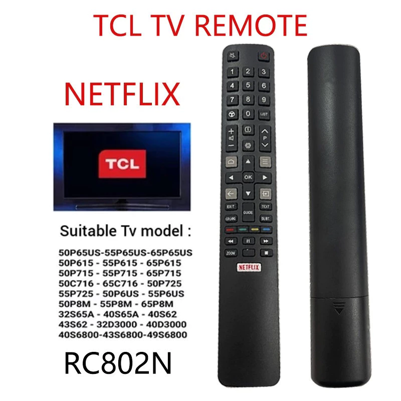 ของแท้ รีโมท remote รีโมททีวี TCL LCD Smart TV RC802N YAI1 / RC802N YAI4 49C2US 65C2US 75C2US 43P20US 50P20US 55P20US 60P20US 65P20US