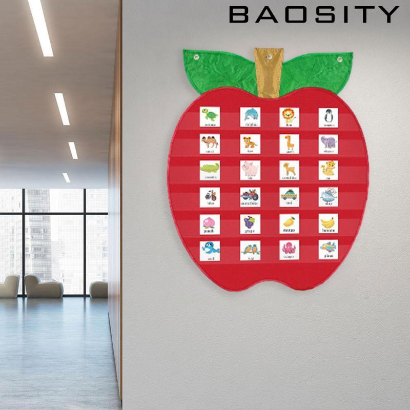 [Baosity] Pocket Chart สีแดง 70x86 ซม. สําหรับครูบทเรียนมาตรฐานวัสดุเพื่อการศึกษา