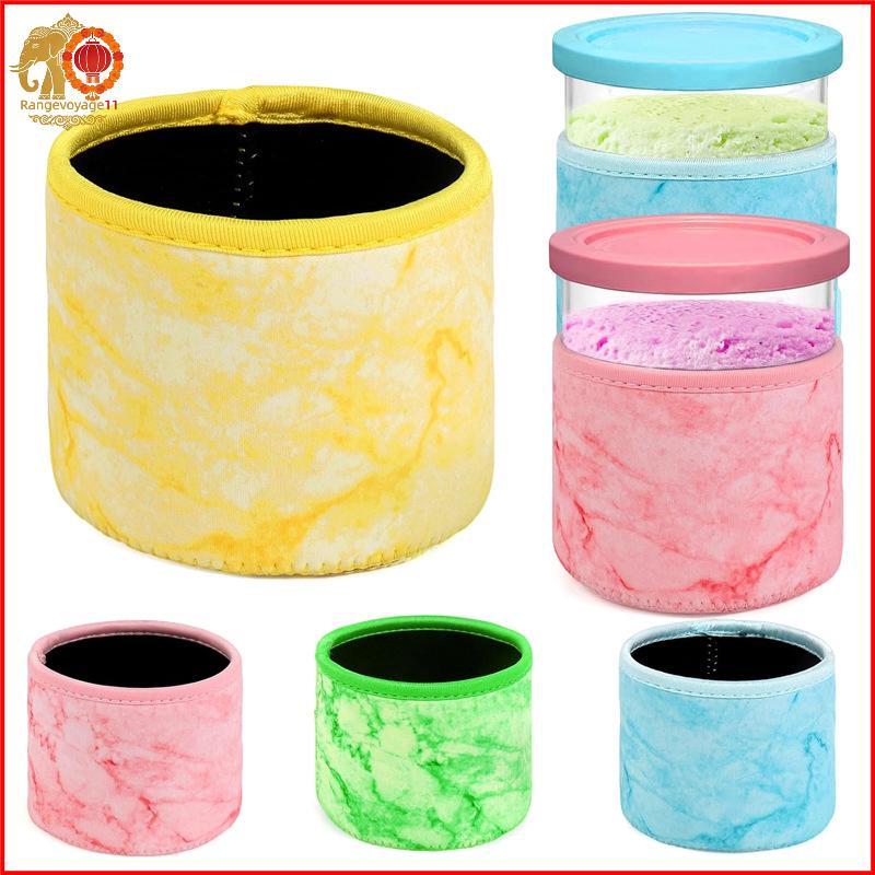[RG1] 4 ชิ้นไอศกรีมถ้วยสําหรับ Ninja NC501 Pints Reusable Neoprene แขนป้องกันการควบแน่นลื่นฉนวน 16/2