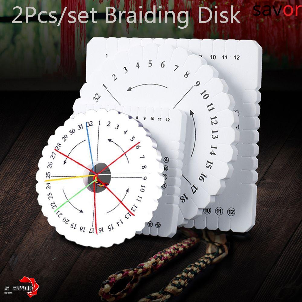 CHROM เครื่องมือทําด้วยมือ 2 ชิ้น/เซ็ตแผ่นถัก Braiding Disc/Disk Kumihimo เครื่องประดับออกแบบ Board