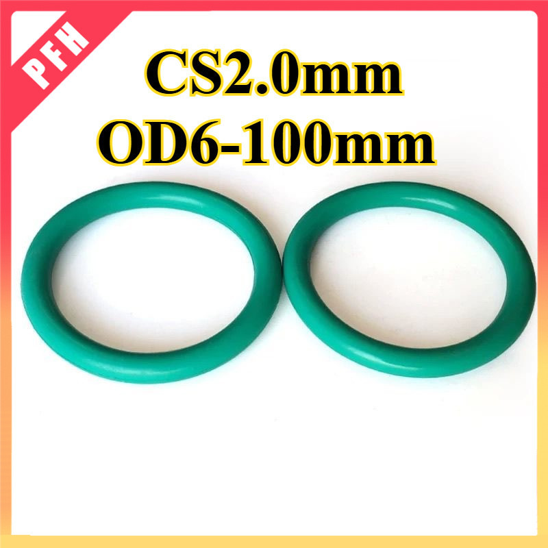 CS2.0mm OD6-100mm Green O-ring ประเก็นแหวนปิดผนึก ยางฟลูออรีน ทนต่ออุณหภูมิสูง ทนน้ํามัน ทนการกัดกร่อนเคมี(ZH-PFH)