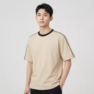 B&R สไตล์เกาหลีเรียบง่าย เสื้อยืดแขนสั้น สายสะพายไหล่ รุ่นหลวม สามสี เสื้อคู่รัก