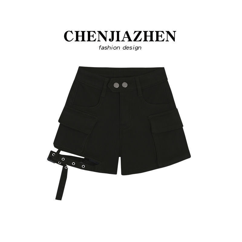 เซ็กซี่เซ็กซี่โดยรวมกางเกงขาสั้นผู้หญิงสองปุ่ม 2025 Laced-Up เอวสูง A-Line ร้อนกางเกงเซ็กซี่ร้อนกางเ