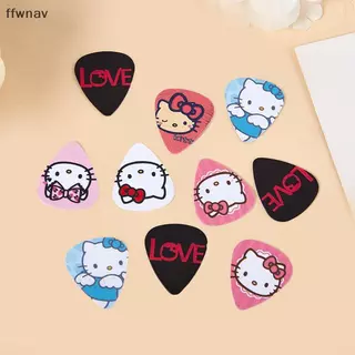 Ffwnav กีตาร์อะคูสติก5ชิ้น Kawaii Sanrio ปิ๊กกีต้าร์ Hello Kitty ไฟฟ้าเรียบเบสอะคูสติกเครื่องมือเลือกของขวัญ