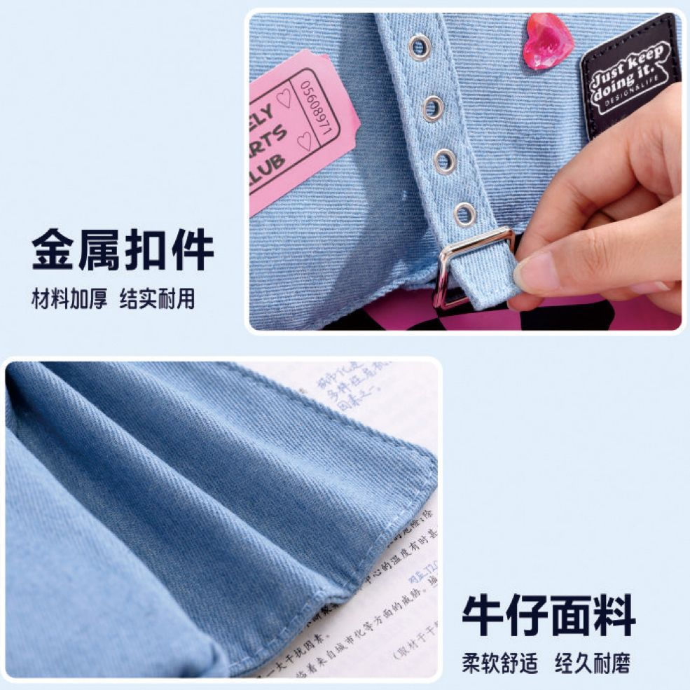 New Product#[Blue Fruit]Social anxiety pencil case, denim pencil case, versatile retro American styl