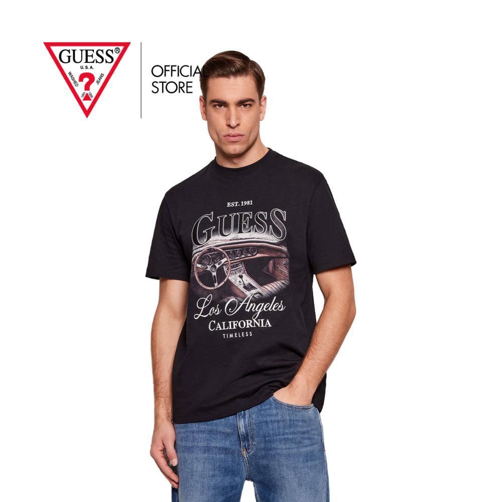GUESS MEN เสื้อยืด รุ่น M6RI13K8FQ4  สีดำ