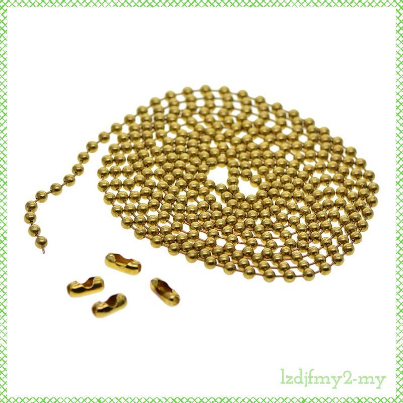 [LzdjfmydcMY] 2.2Yards โซ่ลูกยาวทองเหลืองพร้อมขั้วต่อ Claspsps Beading พวงกุญแจ