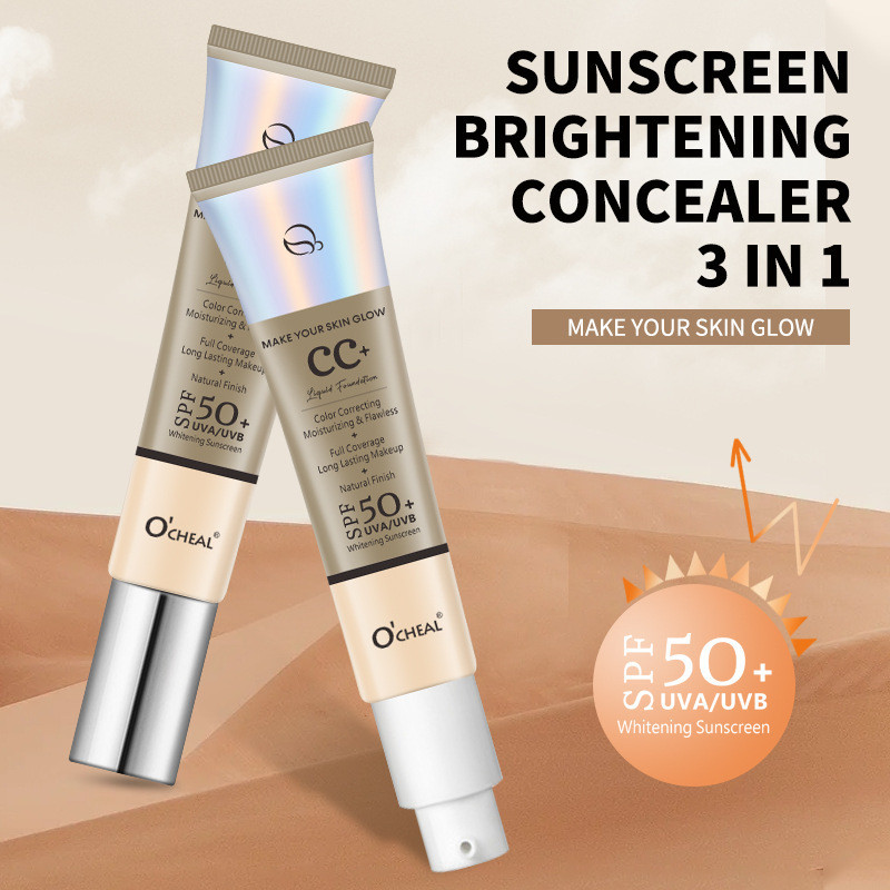 OCHEAL คอนซีลเลอร์ CC ครีม Moisturizing Isolation กันน้ํา Non-Take-off แต่งหน้า Repairing Liquid Fou