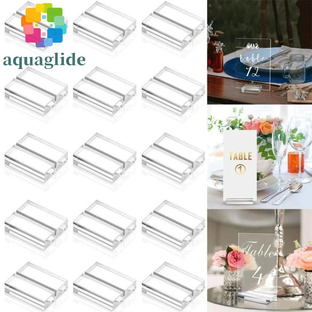 AQUAGLIDE Place Card Holder, Blank Durable Acrylic Stand, Birthday Party Supplies DIY Clear Display 