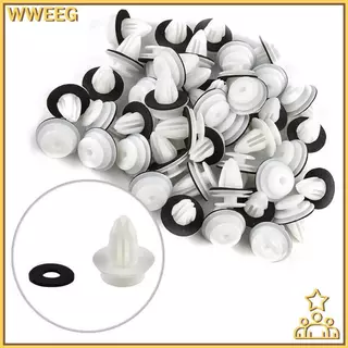 WWEEG 50/100 ชิ้นแผงประตูรถคลิป W/ซีลแหวน Auto Vehicle Retainer Fastener คลิปกันชนรถ Push Pin Rivet แผงประตูคลิปใหม่