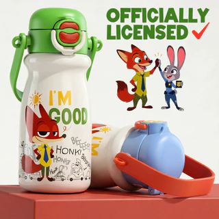 Disney x HoneyLion [ลิขสิทธิ์แท้] กระติกน้ำลายน่ารัก 600ml สแตนเลส 316 แถมฟรี! ปลอกหุ้ม+สายสะพาย ล็อกกันรั่ว พกพาสะดวก ของขวัญสุดพิเศษ
