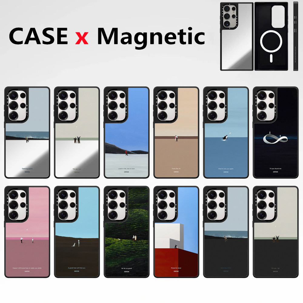 Suitable for Samsung Galaxy S26 S25 S24 S23 S22 Ultra Plusเคสโทรศัพท์SunturCASEกระจกแม่เหล็กปลอดภัยปลอกกันกระแทกต้านทานฝาครอบป้องกัน