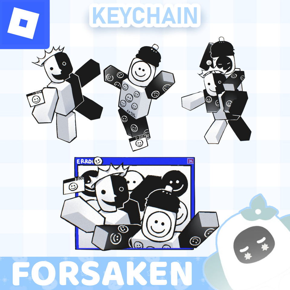 Ganci / Gantungan Kunci Akrilk ROBLOX FORSAKEN NOLI YAAI & 007N7 IDIOT