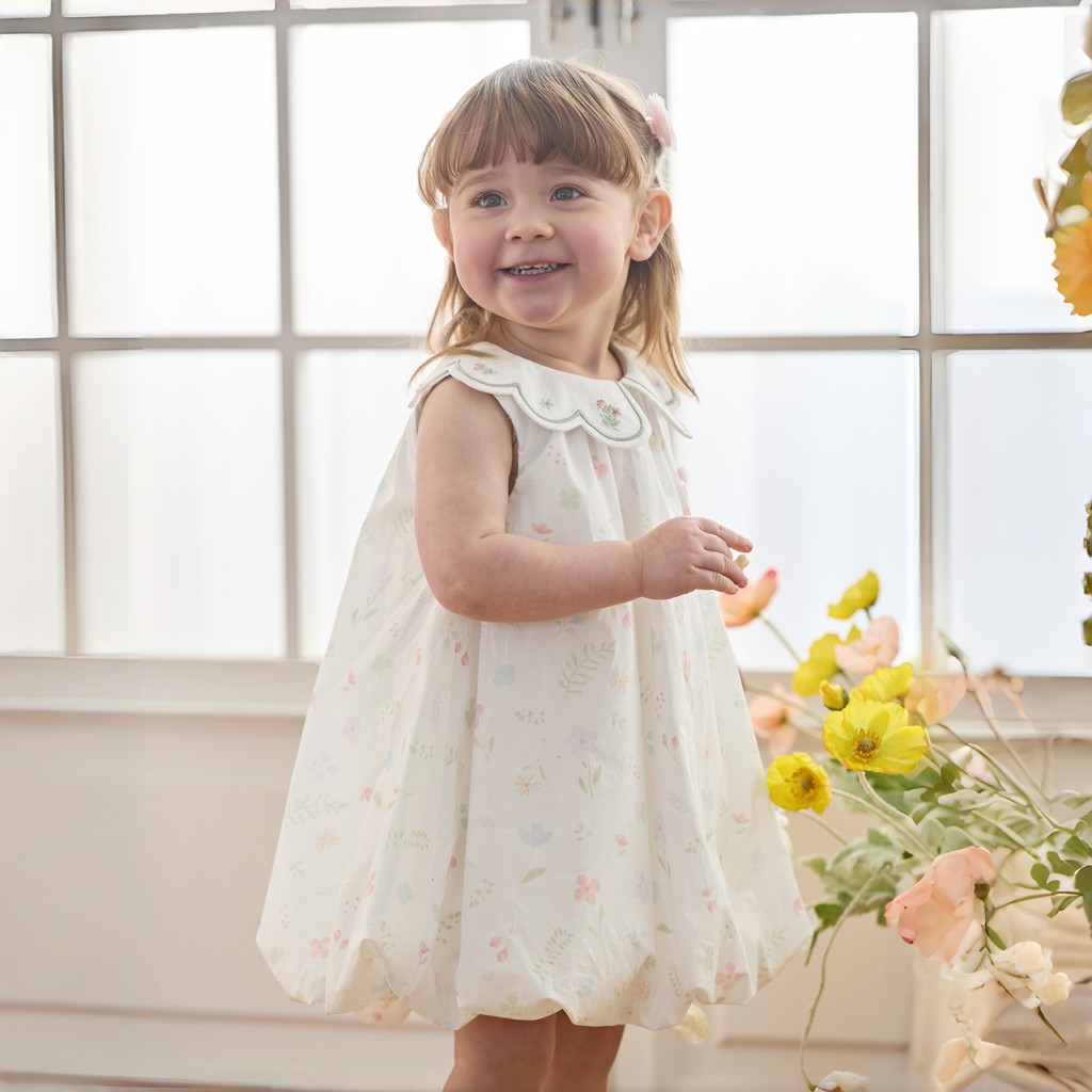 Dave Bella 6M-9Y เดรสแขนกุด เด็กหญิง 100%Cotton ฤดูร้อน เดรสดอกไม้  น่ารักและมีสไตล์ DB2261377 ราคา ถูกที่สุด ดีลบีเคเค แกลเลอรีภาพที่ 3