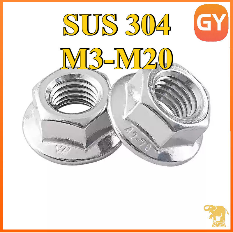 น็อตตัวเมียติดจาน/ติดแหวน หัวน็อตติดจาน สแตนเลส304 ขนาด M3/M4/M5/M6/M8/M10/M12/M14/M16/M20 สินค้าอยู่ที่ไทย พร้อมจัดส่ง [GYYY-TG]