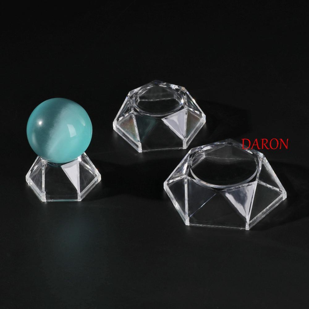 DARON ขาตั้งจอแสดงผลตกแต่งบ้านอะคริลิค Volley Ball Quartz Soccer Sphere Holder