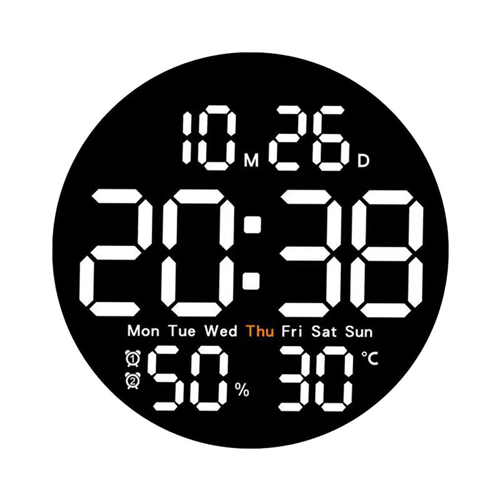 [SzxfliebfTW] Digital Wall Clock Temperature Meter Mute Digital Alarm Clock