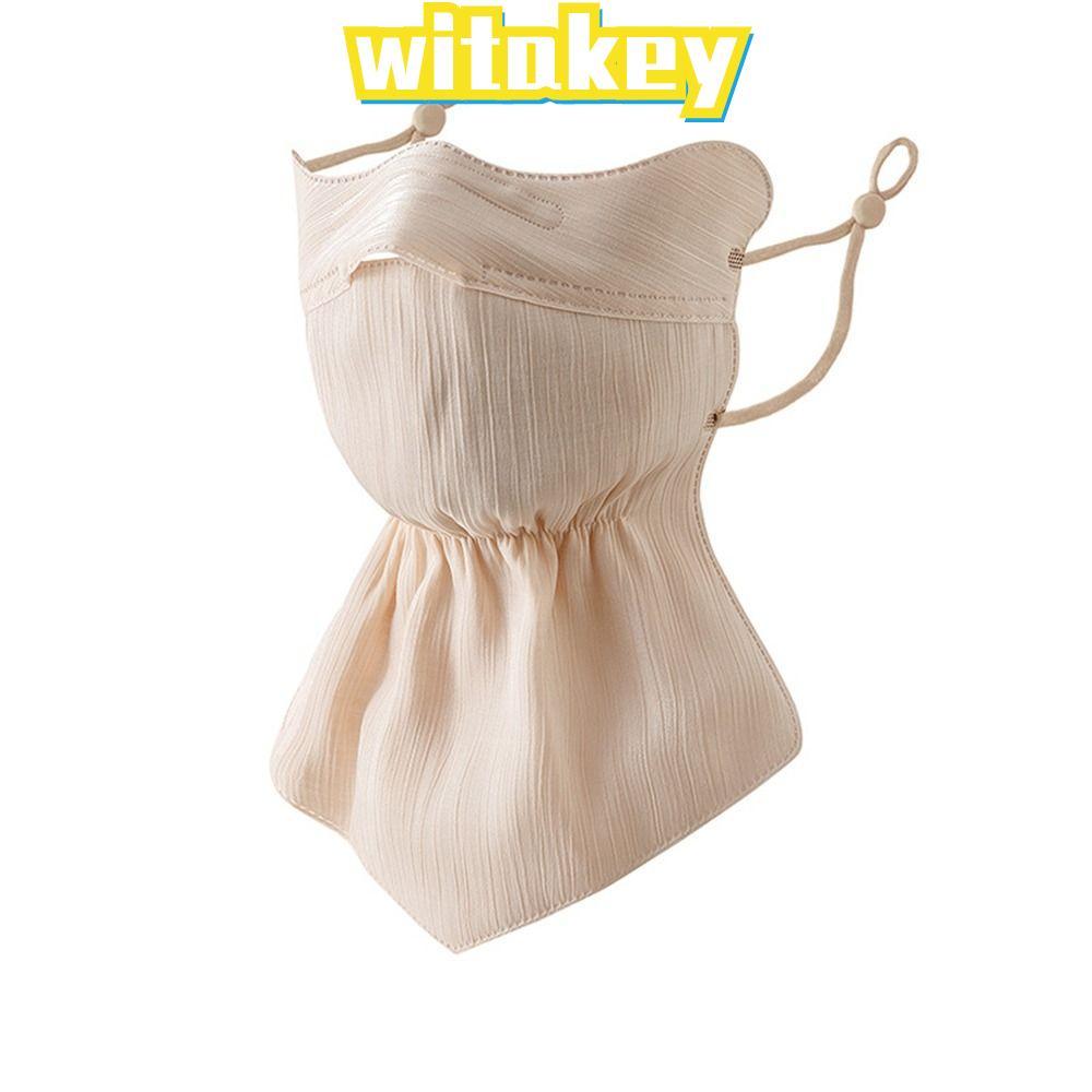 WITAKEY พันคอป้องกัน UV ผ้าไหมน้ำแข็ง UPF50+ สำหรับผู้หญิง