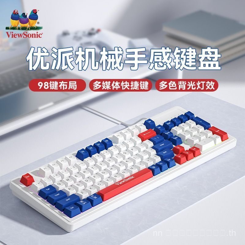 Vip 98-Key Wired Keyboard Mouse Set Color Matching Desktop Computer Notebook USB Universal Game Offi