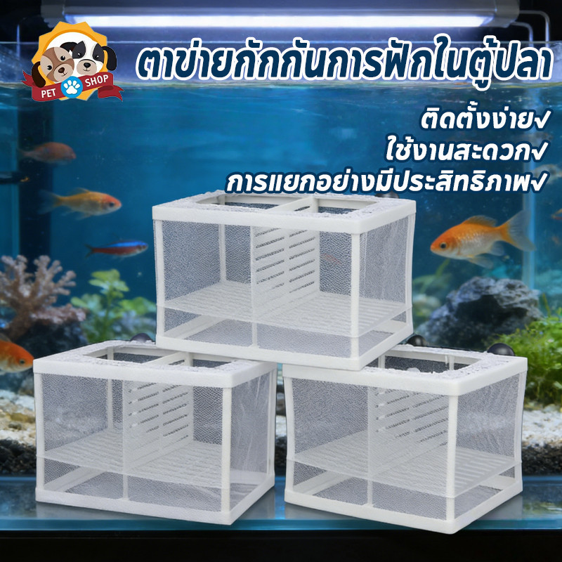 กล่องตะข่ายแยกปลาลูกปลาขนาน เพาะพันธุ์ปลา กล่องฟักไข่ แยกได้ 2 ช่อง แบบตาข่าย